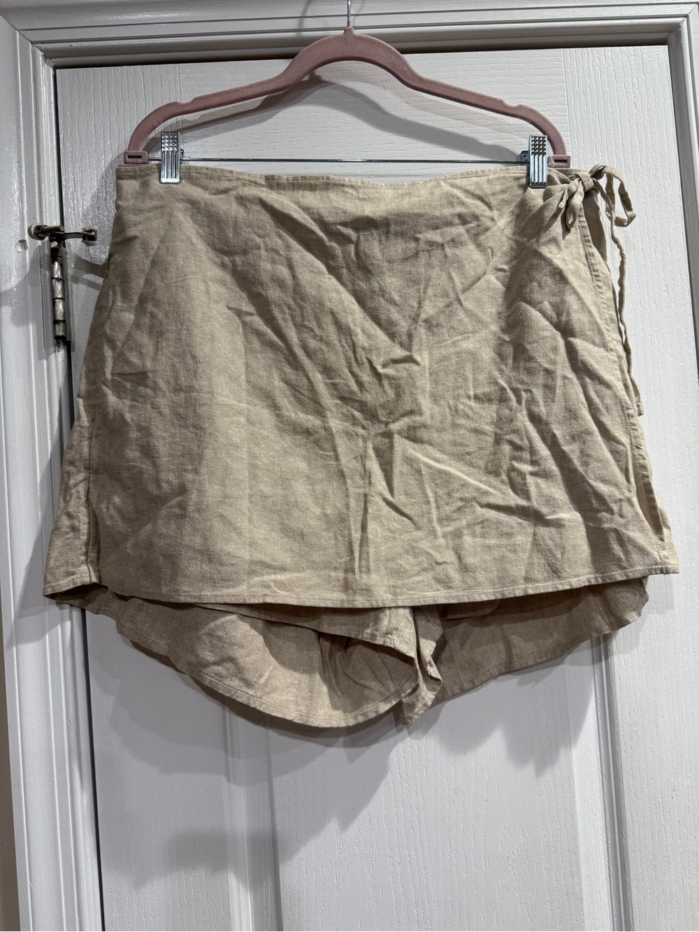 Old Navy Neutral Beige Wrap Skort with Tie